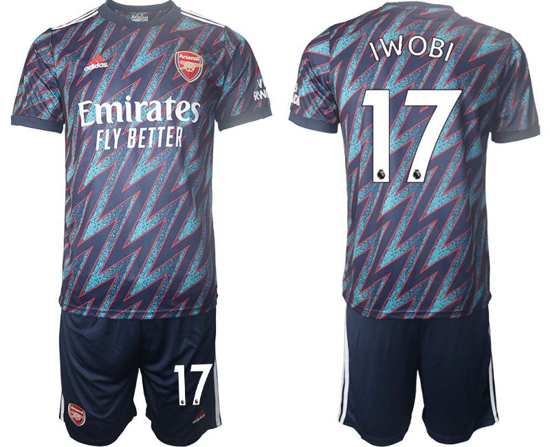 Men 2021-2022 Club Arsenal away blue #17 Soccer Jersey